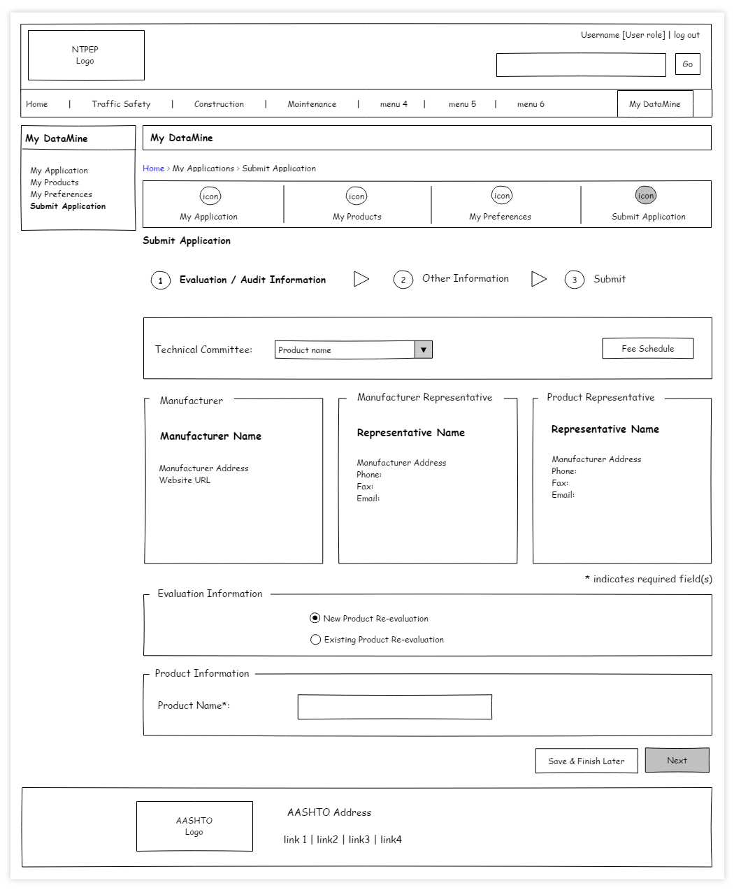 Low-fidelity Wireframe sample